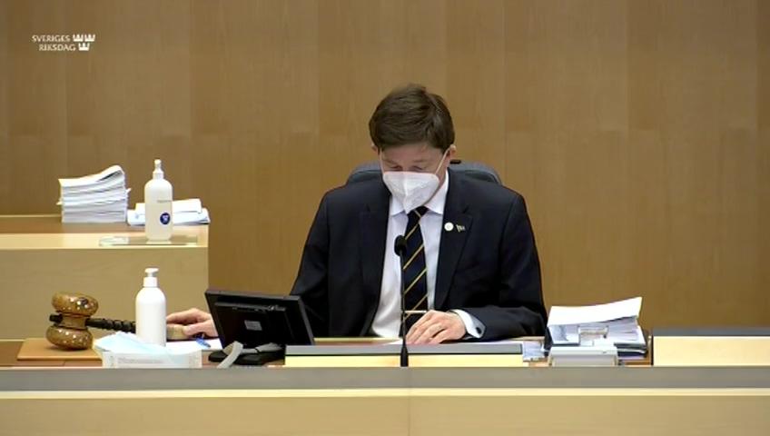 Stillbild från Debatt om förslag, Kompletterande bestämmelser med anledning av den nya EU-förordningen om spritdrycker och EU:s tillträde till Genèveakten