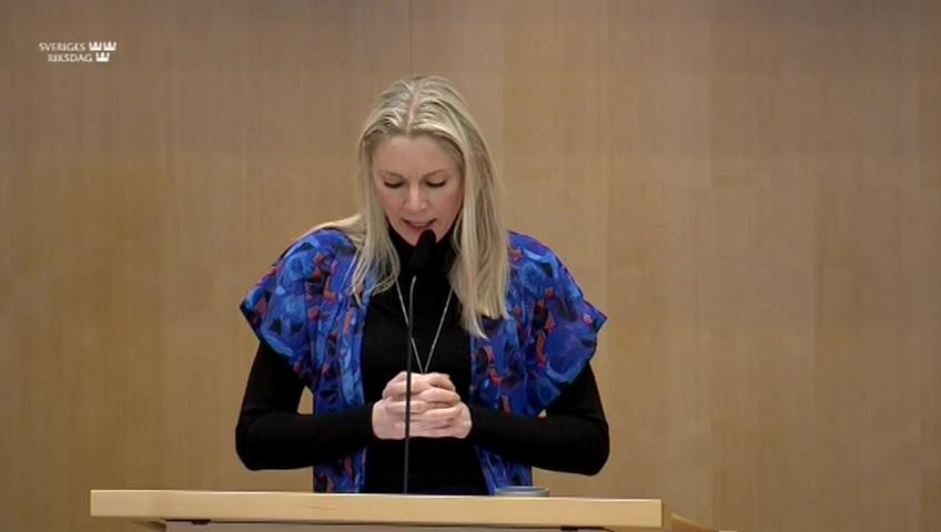 Stillbild från Debatt om förslag, Extra ändringsbudget för 2021 – Vissa ändrade regler inom sjukförsäkringen