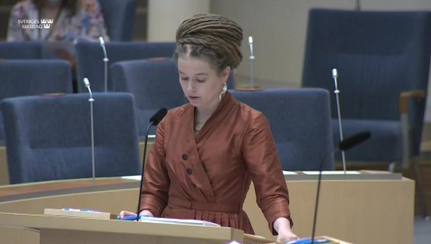 Stillbild från Interpellationsdebatt, Åtgärder för att möjliggöra kulturupplevelser utomhus med minskad risk för smittspridning