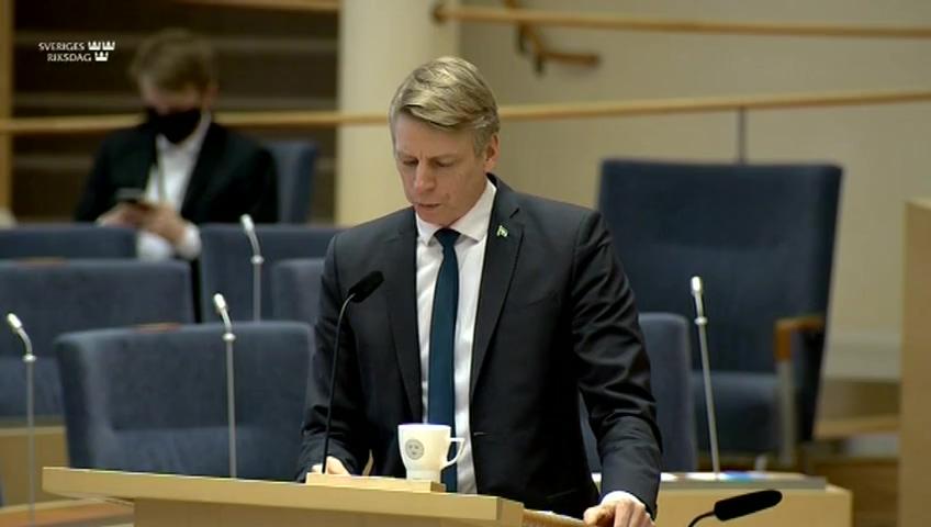 Stillbild från Interpellationsdebatt, Värnande av träbyggnationer i utomhusmiljö