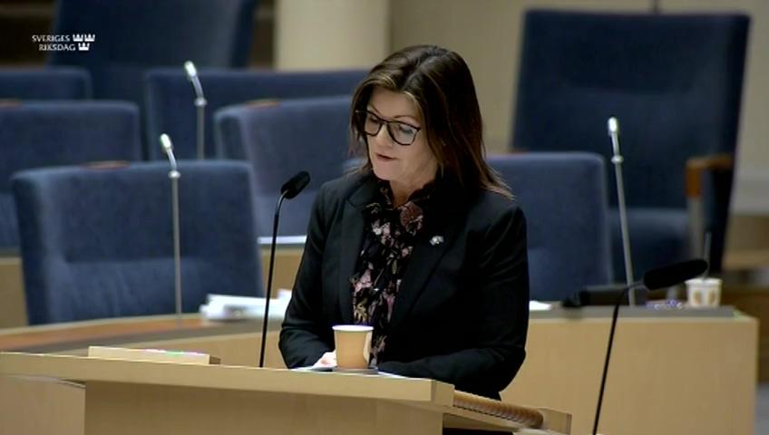 Stillbild från Interpellationsdebatt, Arbetslösheten i Sverige i förhållande till övriga EU