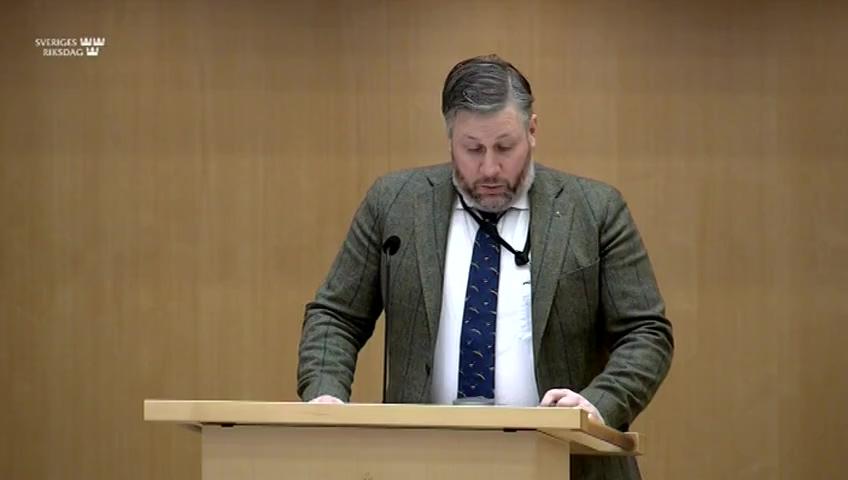 Stillbild från Debatt om förslag, En anpassning av bestämmelser om kontroll i livsmedelskedjan till EU:s nya kontrollförordning