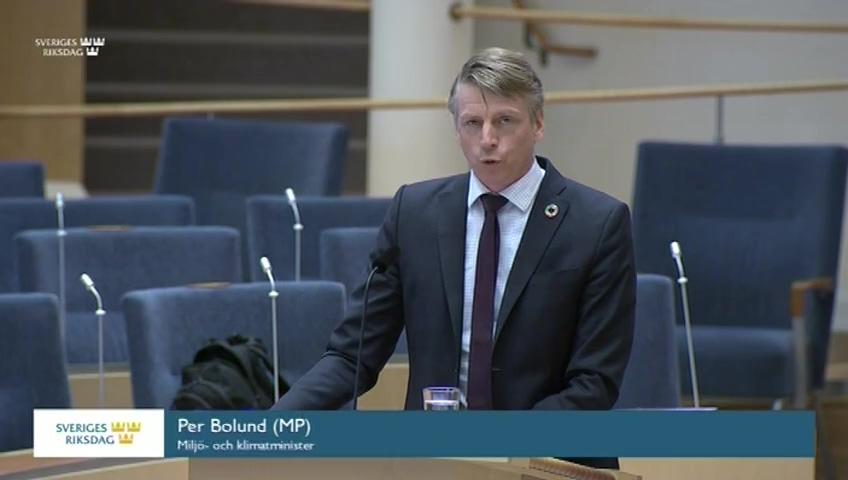 Stillbild från Interpellationsdebatt, Biobränsle och klimat- och miljömålen