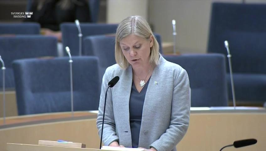 Stillbild från Interpellationsdebatt, Överskattning av skatteintäkter 