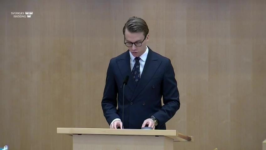 Stillbild från Debatt om förslag, En översyn av regleringen för tjänstepensionsföretag