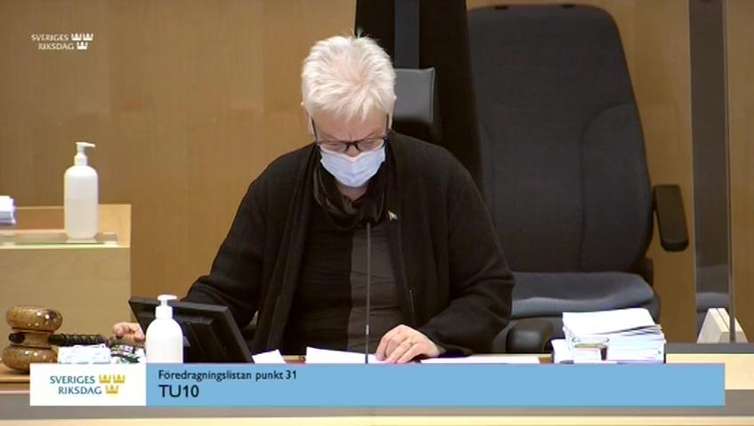 Stillbild från Debatt om förslag, Ytterligare kompletterande bestämmelser till EU:s förordning om elektronisk identifiering