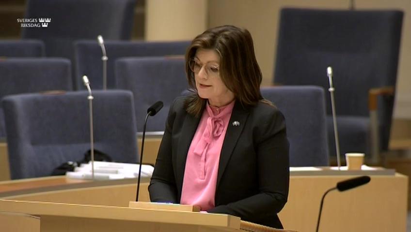 Stillbild från Interpellationsdebatt, Arbetslöshetens inverkan på välfärden