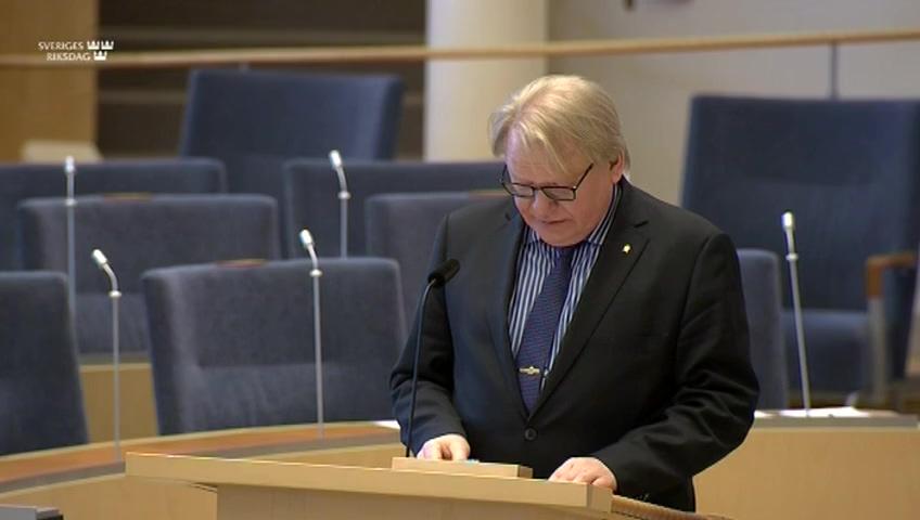 Stillbild från Interpellationsdebatt, Formuleringar om det säkerhetspolitiska läget