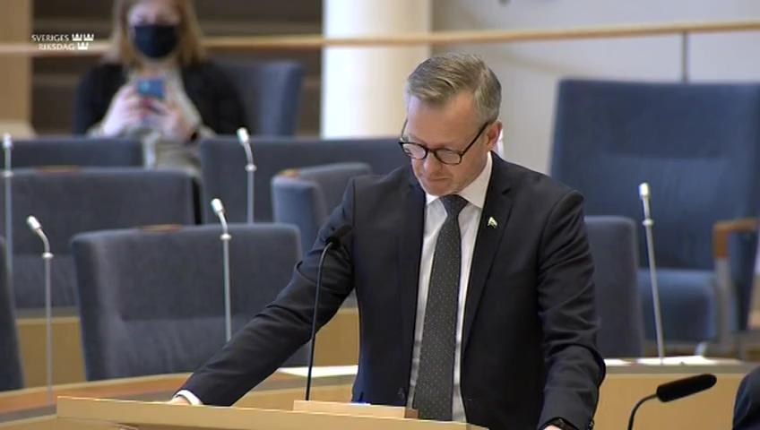 Stillbild från Interpellationsdebatt, Skydd av personuppgifter för personal inom de rättsvårdande myndigheterna 