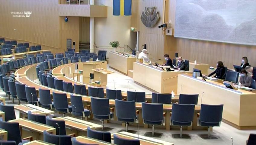 Stillbild från Debatt om förslag, Uppenbart ogrundade ansökningar och fastställande av säkra ursprungsländer