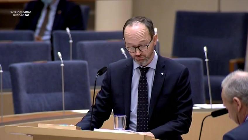 Stillbild från Interpellationsdebatt, Arbetet med Norrbotniabanan