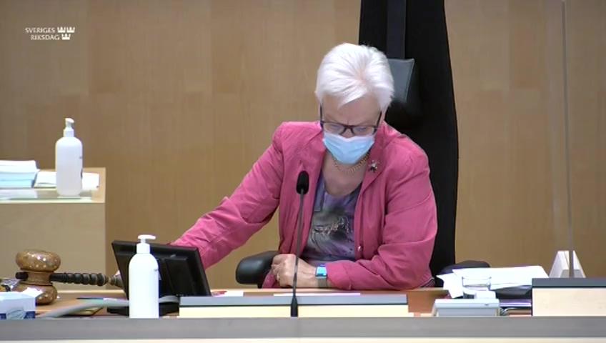 Stillbild från Debatt om förslag, Utvidgade möjligheter att utreda förlisningen av passagerarfartyget Estonia