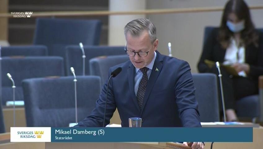 Stillbild från Interpellationsdebatt, Begränsningar i möjligheten att demonstrera