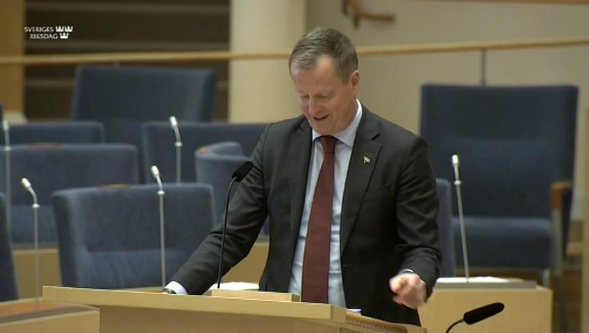 Stillbild från Interpellationsdebatt, Kraftsystemets funktion under sommaren