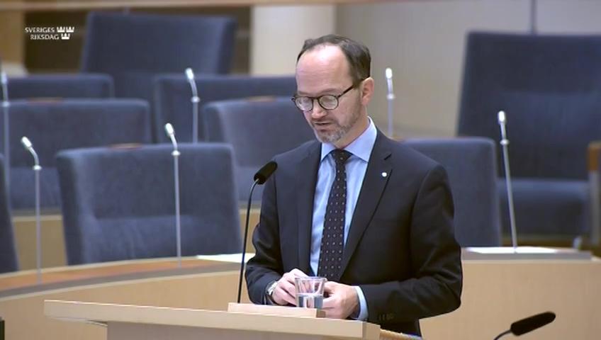Stillbild från Interpellationsdebatt, Svensk flagg inom sjöfarten