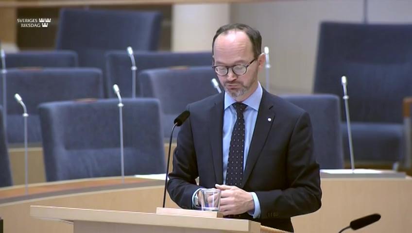 Stillbild från Interpellationsdebatt, Svenska hamnars betydelse