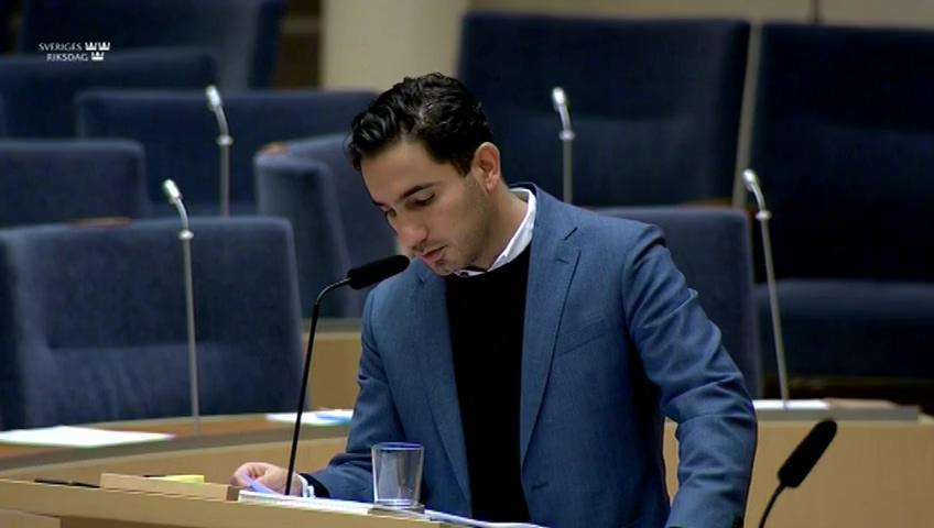 Stillbild från Interpellationsdebatt, Socialförsäkringssystemet för företagare