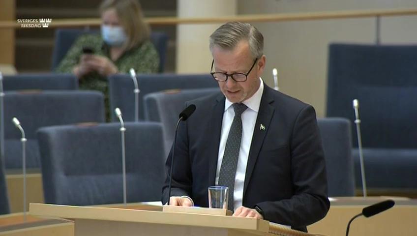 Stillbild från Interpellationsdebatt, Ökande säkerhetshot mot Sverige
