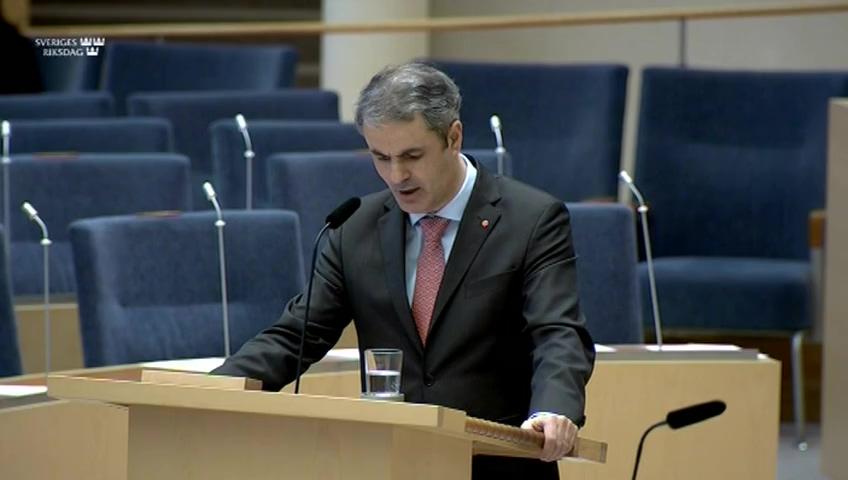 Stillbild från Interpellationsdebatt, Privatiseringar av samhällsfunktioner