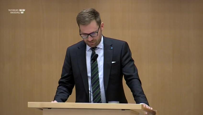 Stillbild från Debatt om förslag, Vissa ändringar i avfallsskattelagen