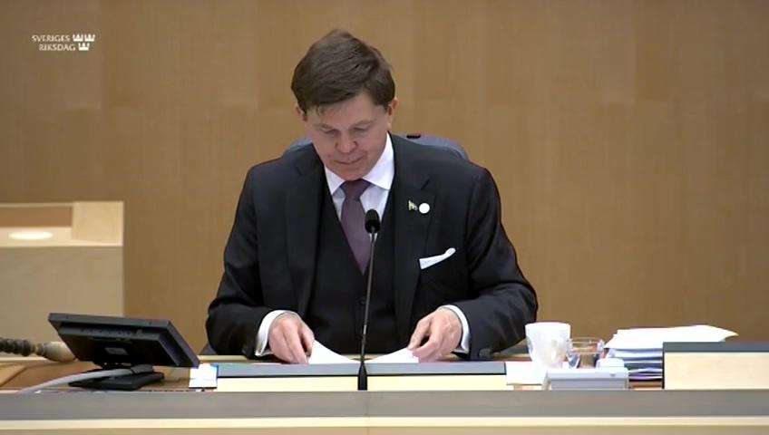 Stillbild från Debatt om förslag, Redovisning av skatteutgifter 2020