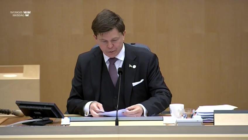 Stillbild från Debatt om förslag, Årsredovisning för staten 2019