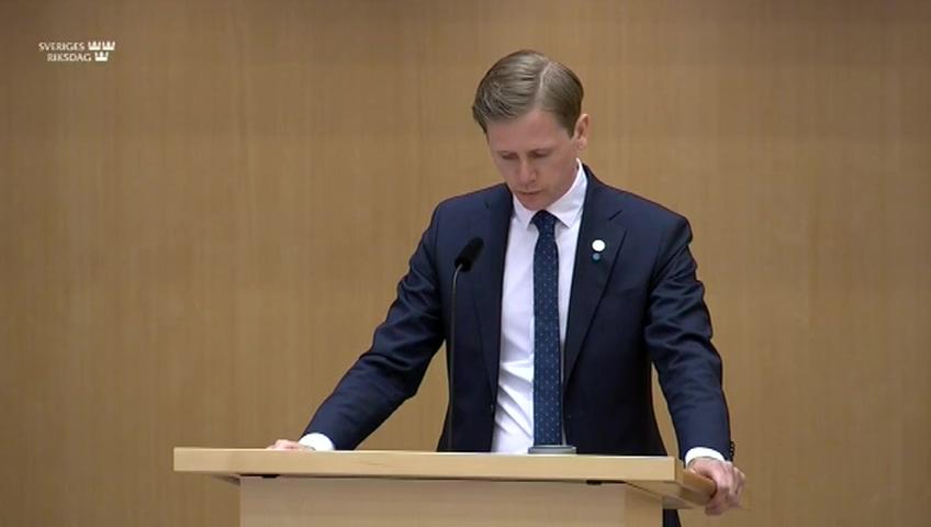 Stillbild från Debatt om förslag, Riksrevisionens rapport om konsumentskyddet på det finansiella området