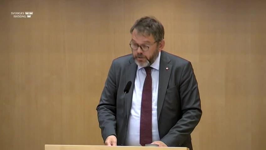 Stillbild från Debatt om förslag, Ett förtydligat statligt ansvar för vissa kärntekniska verksamheter