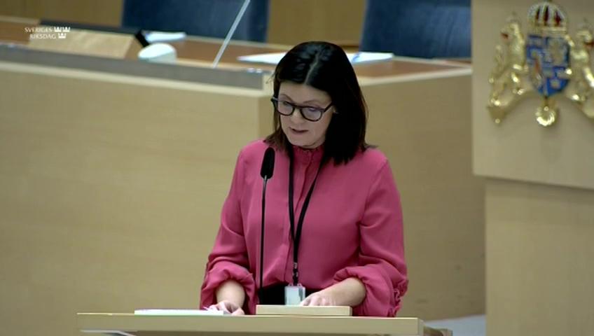 Stillbild från Interpellationsdebatt, Arbetsförmedlingen och kommunerna