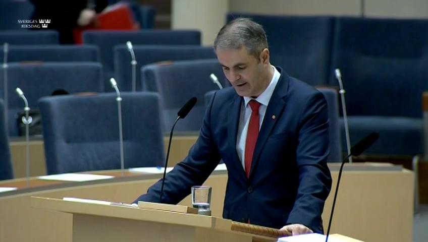 Stillbild från Interpellationsdebatt, Arbetsmiljö och arbetsvillkor för Samhallanställda