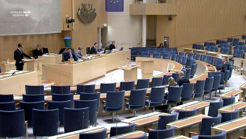 Stillbild från Debatt om förslag, Finansiell stabilitet och finansmarknadsfrågor