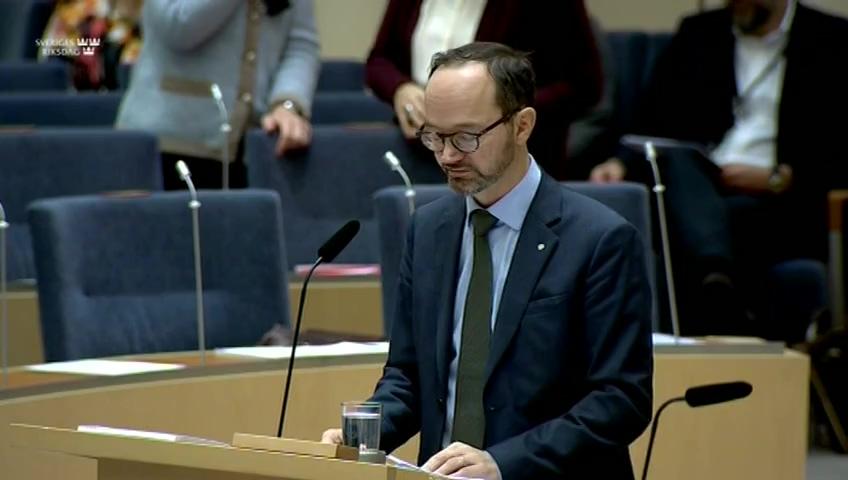 Stillbild från Interpellationsdebatt, Yrkesförares trygghet på rastplatser