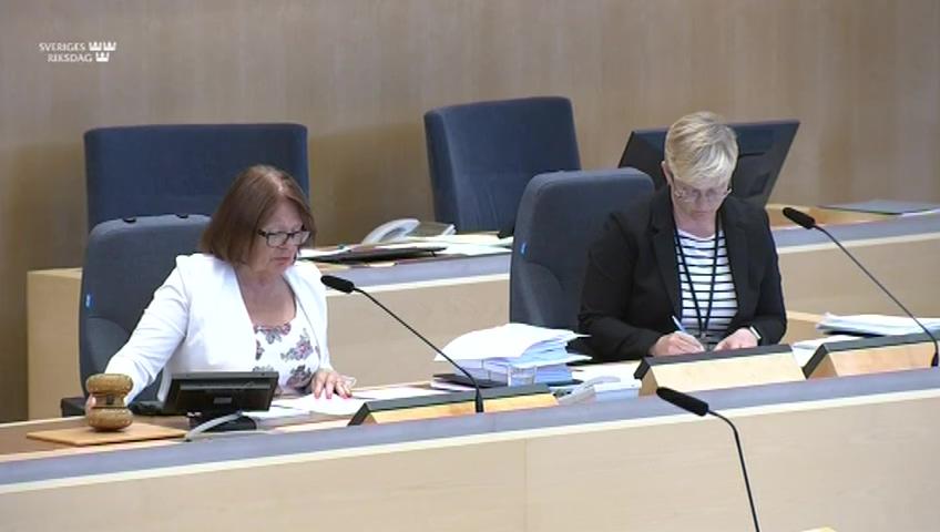 Stillbild från Debatt om förslag, Indelning i utgiftsområden