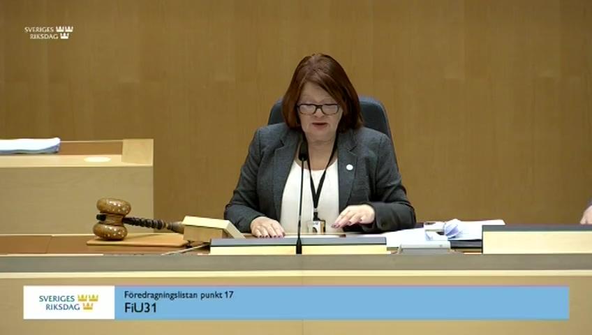 Stillbild från Debatt om förslag, Några frågor om straff för marknadsmissbruk