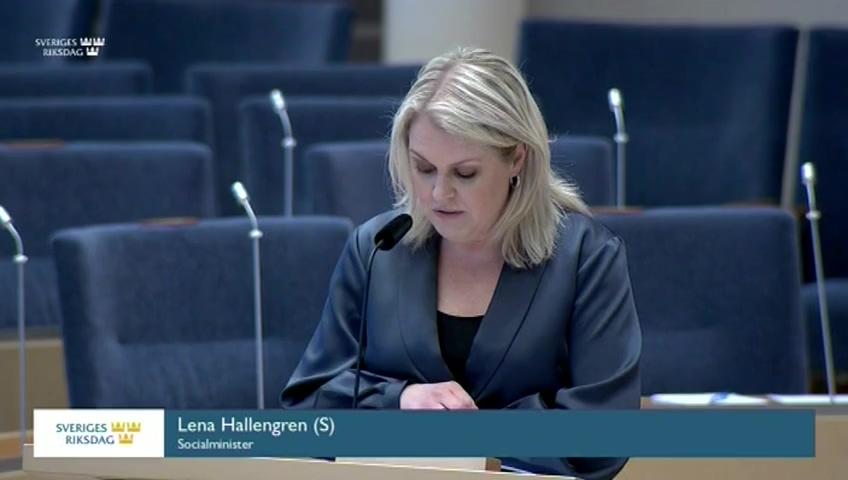 Stillbild från Interpellationsdebatt, Äldreomsorgens beredskap för spridningen av covid-19