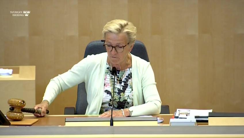 Stillbild från Debatt om förslag, Särskild beräkning av tandvårdsersättning med anledning av sjukdomen covid-19
