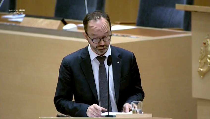 Stillbild från Interpellationsdebatt, Förlängningen av A-Trains koncession för Arlandabanan