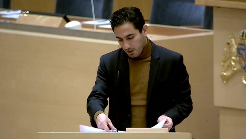 Stillbild från Interpellationsdebatt, Arbetsgivares skyldighet att upprätta en rehabiliteringsplan