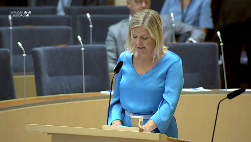 Stillbild från Interpellationsdebatt, Taxiföretag som blir utan krishjälp