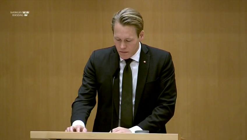 Stillbild från Debatt om förslag, Skärpta åtgärder mot penningtvätt och finansiering av terrorism