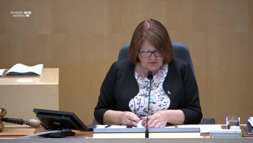 Stillbild från Debatt om förslag, Stiftelsen Riksbankens Jubileumsfonds verksamhet och årsredovisning 2019