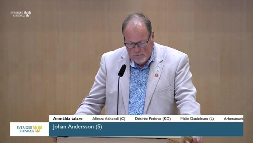 Stillbild från Debatt om förslag, Utvidgad tillträdesrätt för de regionala skyddsombuden