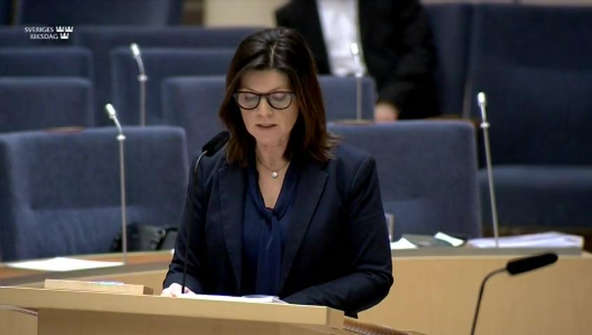 Stillbild från Interpellationsdebatt, Ökad delaktighet i arbetet för en bättre arbetsmiljö