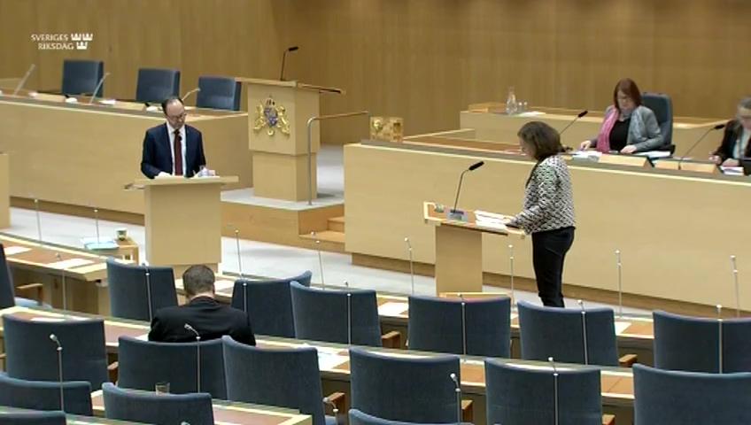 Stillbild från Interpellationsdebatt, Avgifter vid Arlanda