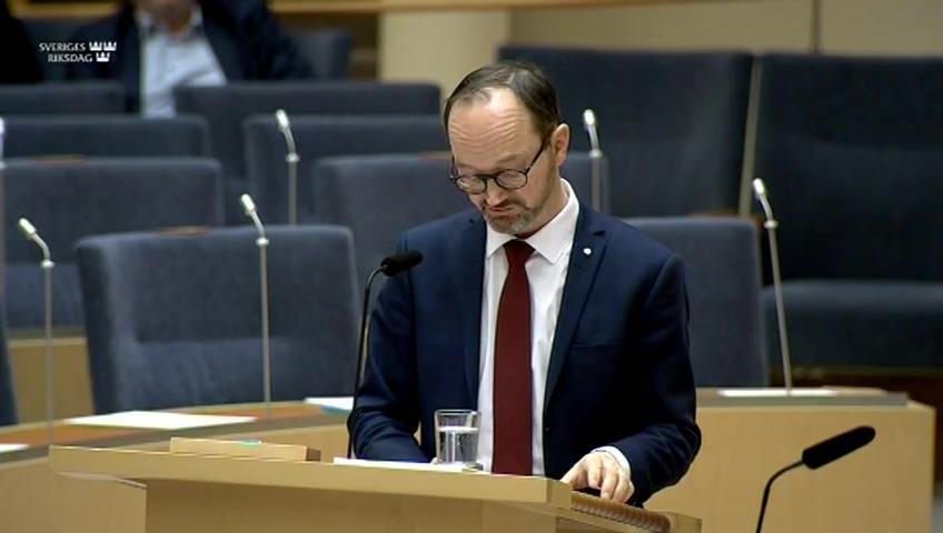 Stillbild från Interpellationsdebatt, Stöd till regionala flygplatser