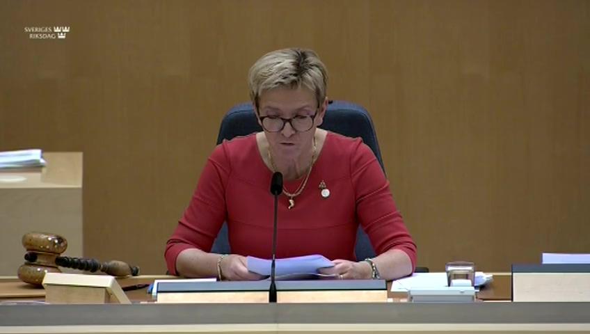 Stillbild från Debatt om förslag, Utgiftsområde 23 Areella näringar, landsbygd och livsmedel