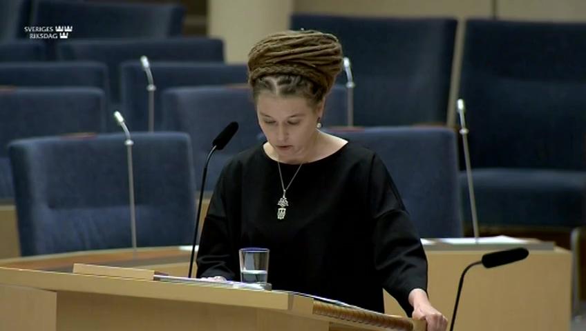 Stillbild från Interpellationsdebatt, Public service-bolagens redovisning av medverkandes partitillhörighet