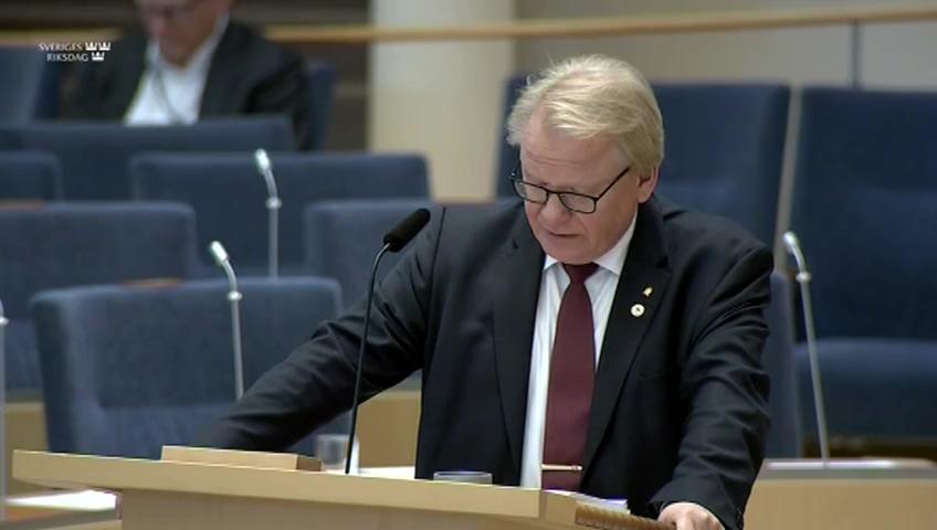 Stillbild från Interpellationsdebatt, Operativt cyberförsvar