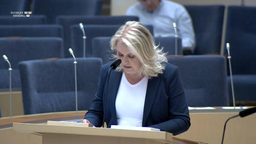 Stillbild från Interpellationsdebatt, Den striktare bedömningen av grundläggande behov