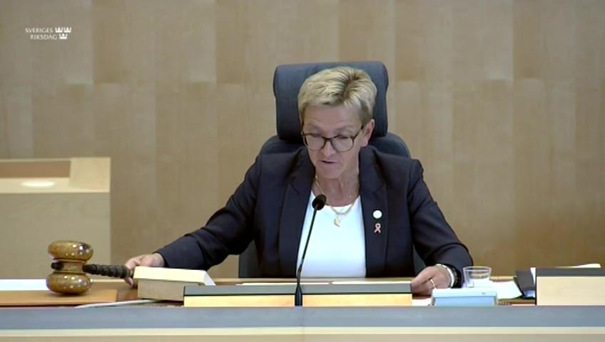 Stillbild från Interpellationsdebatt, Fängslade strejkande arbetare i Iran